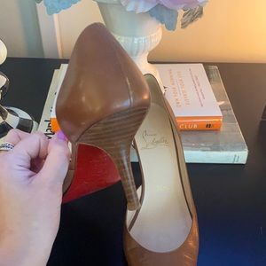 Tan Christian Louboutin Kitten Heel 7.5